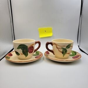Vintage Franciscan Apple Set of 2 Cups & 2 Saucers